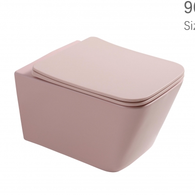 Matte pink wall hung toilet bowl manufacturer