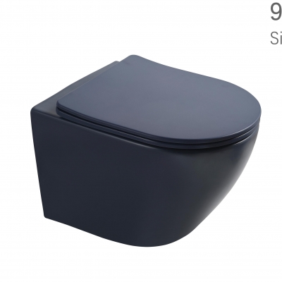 Matte bule back to wall mounted toilet bowl