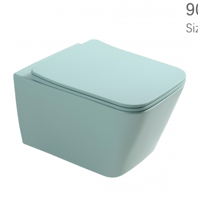 Matte mint green wall hung toilet bowl manufacturer